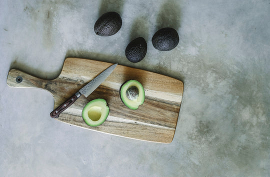 Avocado on a chopping board
