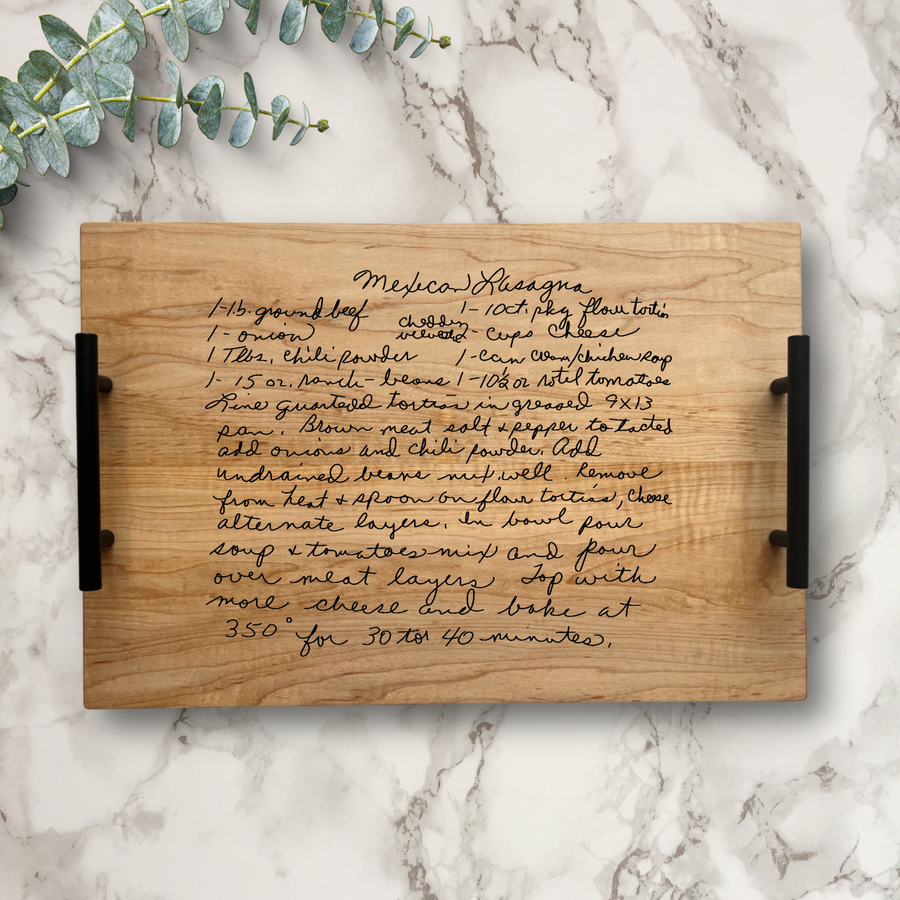 Handwritten Recipes Personalized  Serving Tray