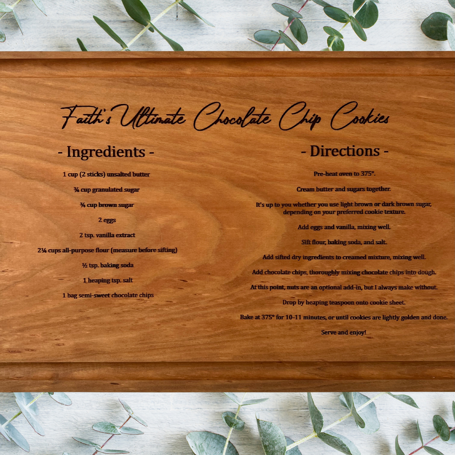 Typed Recipe Board Cutting Boards Battle Born Wood Shop 